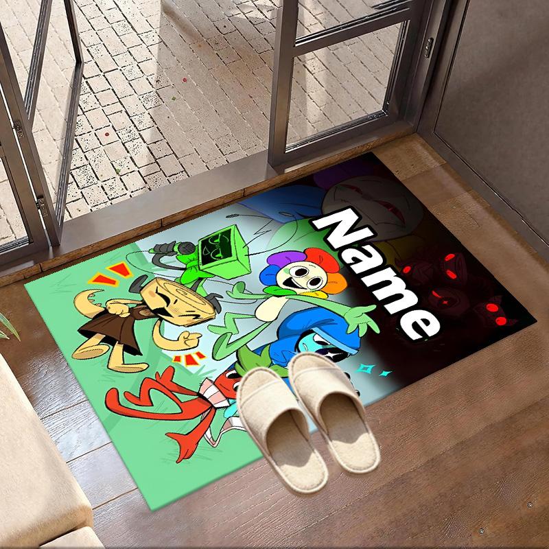 Custom Name Personalized Dandy's World Print Carpet, Versatile Home Decor Rug, for Playroom, Apartment, Balcony, Entryway, Hallway Gift