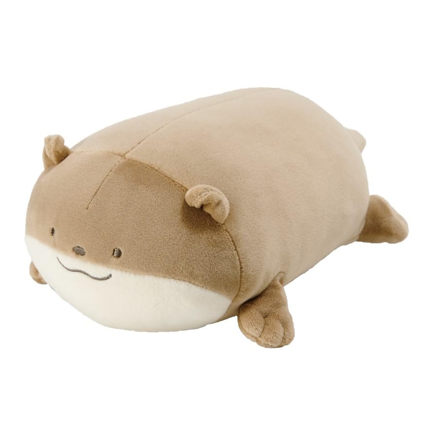 Ensky Fluffy Arm Pillow, Otter, Approx. 105 x 150 x 260mm, Made of Polyester and Polyurethane