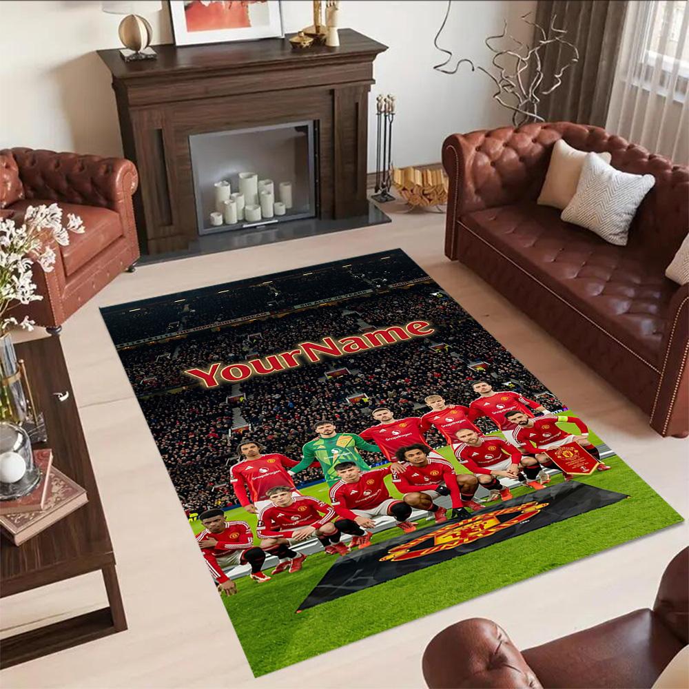 Manchester Customized Name Carpet Design for Foyer Decorate room Outdoor Balcony Antislip Carpet Anime Office Decor Best for Christmas