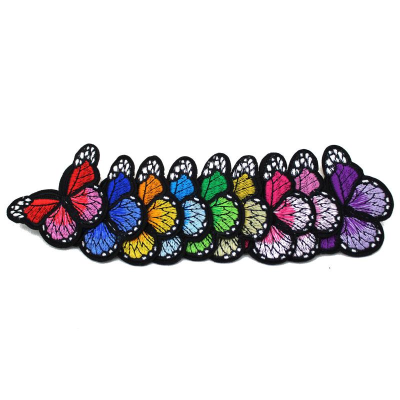 10Pcs Mix Color Embroidery Simulated Butterfly Patches Appliques DlY Accessories