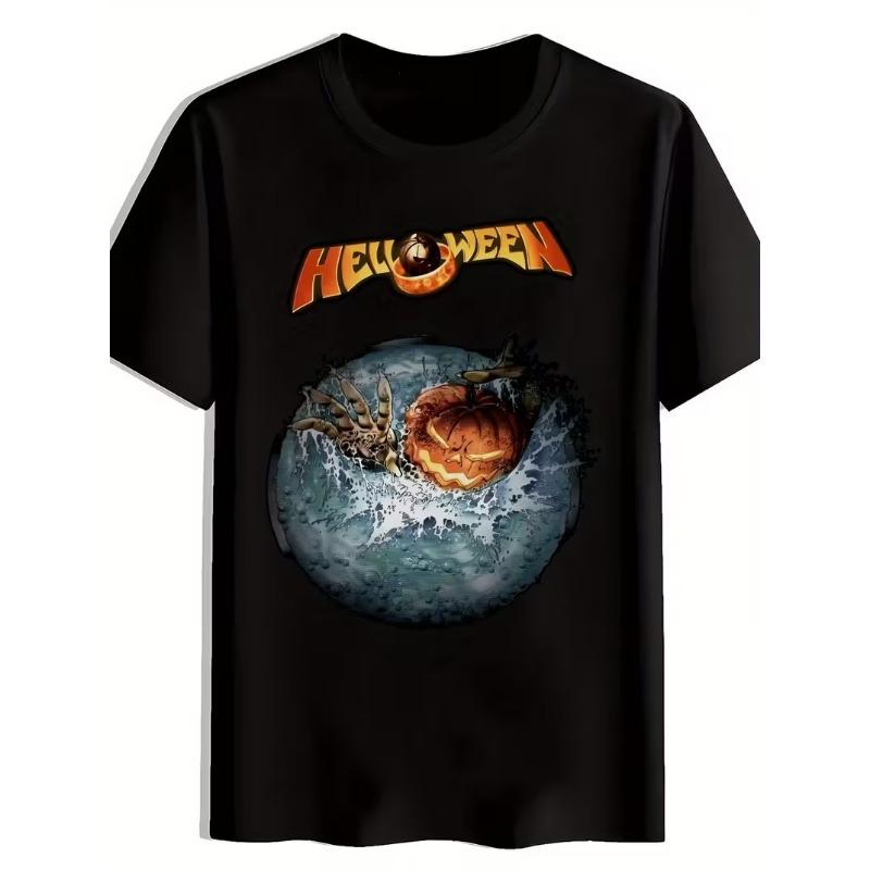 Fashion Halloween Men's T-shirts Clothing Crew Neck Short-sleeved Tee Funny Pumpkin 3D Printed Short Sleeve T-shirt For Men