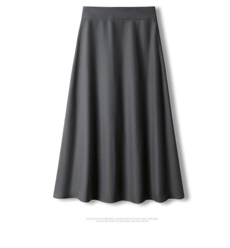 Petite Women's High Waist Woolen Mid-Length Umbrella Skirt, New A-Line Draping Style for Autumn/Winter 2026, Slimming Fit.