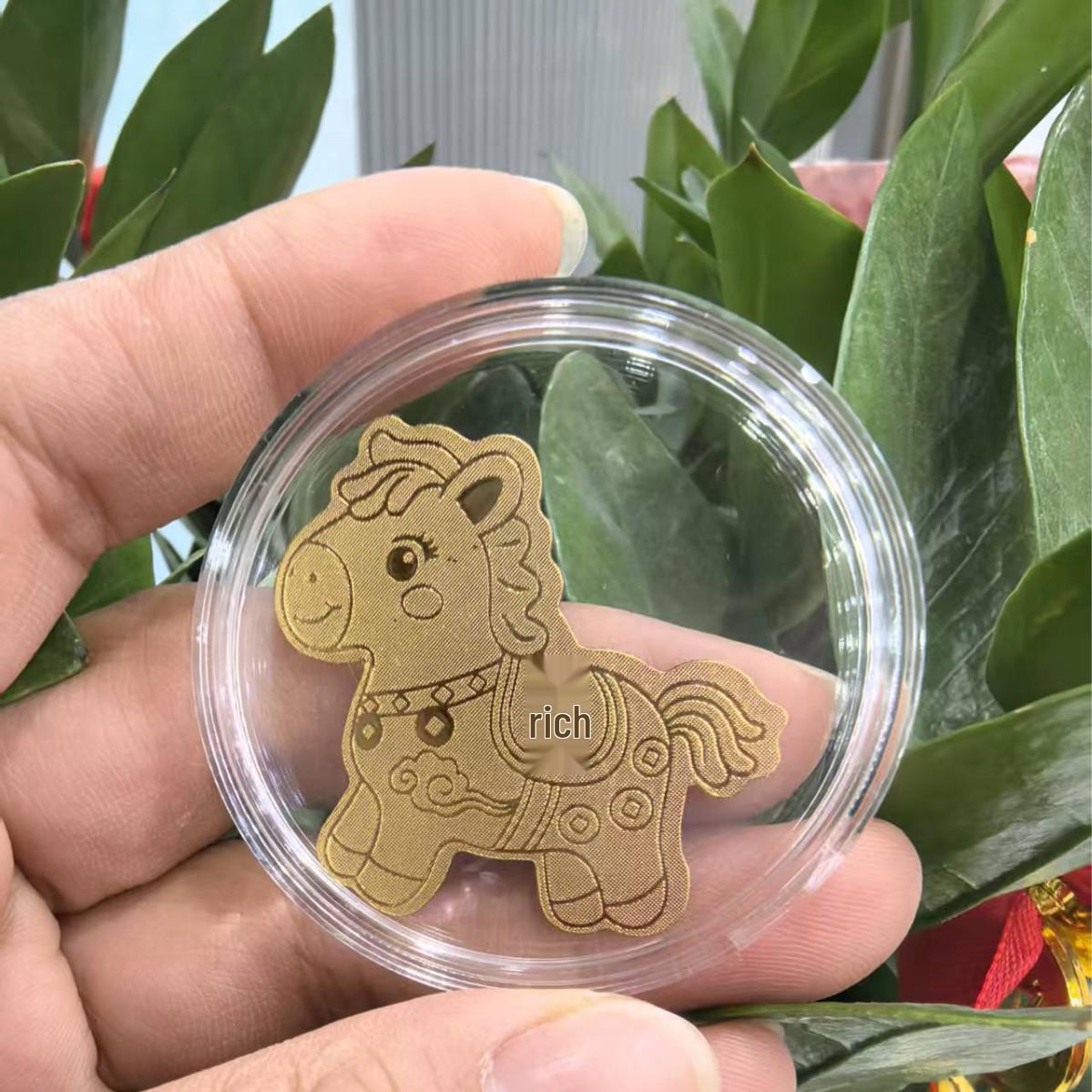 Year of the Horse Prosperity Gold Phone Sticker - Attract Wealth and Success