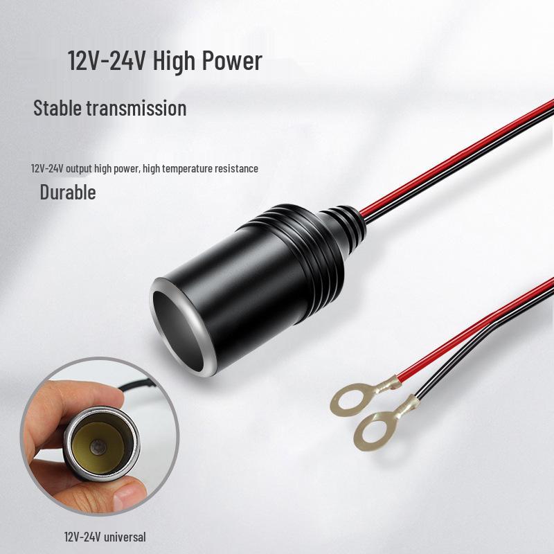 12/24V Car Battery to Cigarette Lighter Connection Cable with Current Limiter for Car Heater