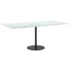 White Table Top 100 x 50 cm 6 mm Tempered Glass with Marble Effect