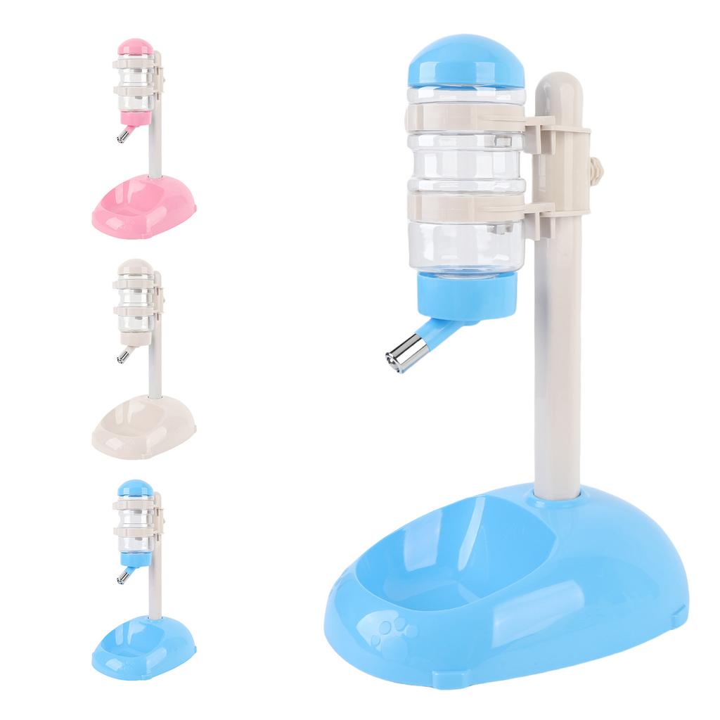 Universeller stehender Trinkbrunnen und Futterspender für Haustiere, höhenverstellbar, 500 ml Fassungsvermögen, stehender automatischer Wasserspender für Welpen