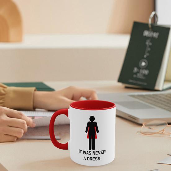 Personalizovaný keramický hrnek pro posílení žen Nikdy to nebyly šaty Motivační hrnek na kávu Trendy nápojové sklo Dárek pro milovníky kávy