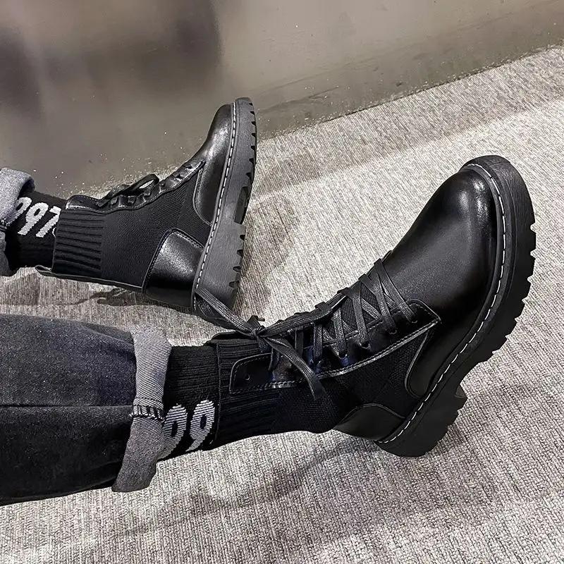 Мужские ботинки High Cut British Style Весна Осень Мужская обувь Повседневная — фото 5