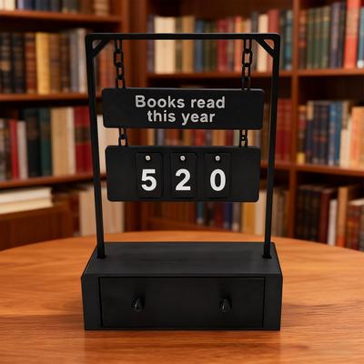Home Bookshelf Tabletop Decoration, Book Reading Counter, Books Read This Year Counter, Funny New Year Gift For Friends