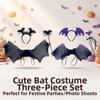 Spider Web Cosplay Outfit Bat Wing Halloween Kids Skirt Children Costume Set  Dress Up