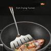 LFGB Certification 304 Stainless Steel Cooking Spatula Solid Wood Handle and Leakage Design Fish Turner Family Stiring Shovel
