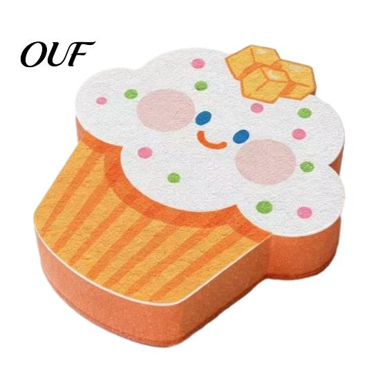 Quick Drying Kitchen Sponge Double-Sided Cellulose Scrub Sponges, Cute Dessert Patterns Non-Scratch Wood Pulp Sustainable Household Cleaning