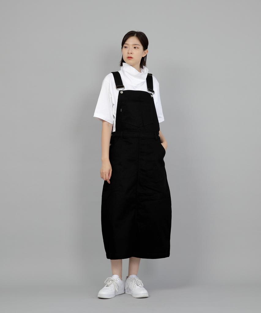 Seinteukeulu Wide Dome Overalls Skirt Wds-611 Black