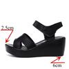 Kleine Übergröße 33-43 Weiche Lederschuhe Damen Mittelhohe Absätze Keile Sandalen 2025 Sommer Dicke Plateausandalen Büro Strand Mama