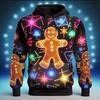 Felpa Carina con Stampa Pan di Zenzero di Natale Uomo e Donna Festival Regalo Divertente Cappotto con Cappuccio Colorato Fantasia Cibo Maglione con Cappuccio di Natale