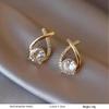 French Retro Pearl Plaid Earrings: Luxury Korean Studs for Women