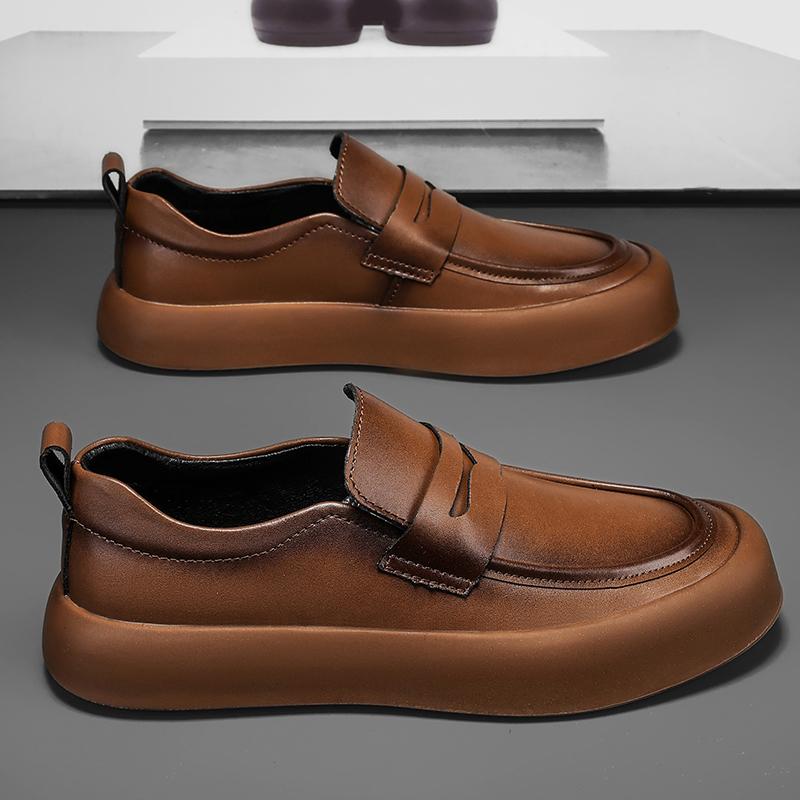 Fashion Comfortable Men's Casual Shoes New Fashion Driving Shoes Man Genuine Leather Loafers Comfy Moccasins Slip On Business Footwear
