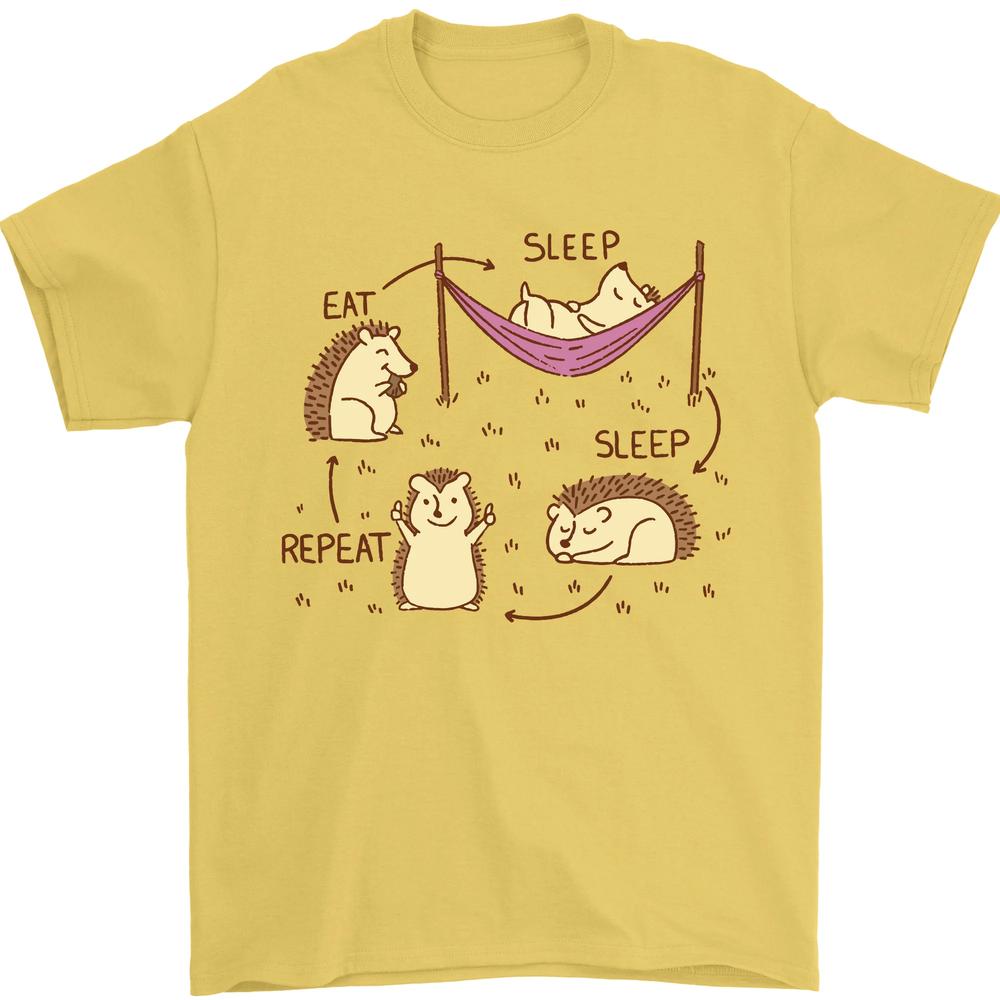 Funny Hedgehog Eat Sleep Repeat Lover Unisexs TShirt 100 Cotton