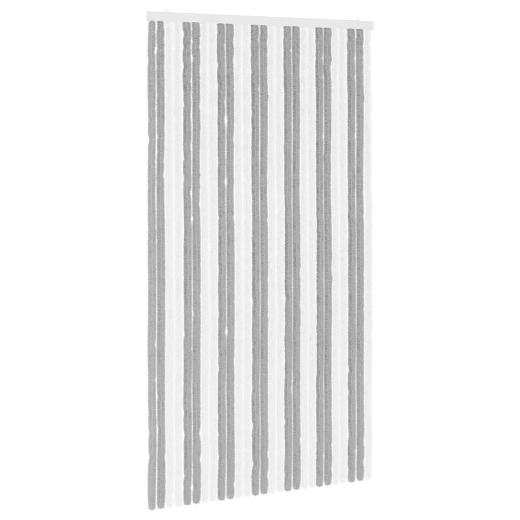 Insect Protection Curtain Chenille Grey and White 118 X 220 Cm