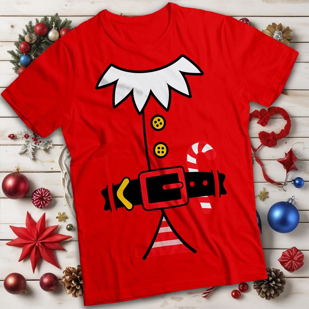 Elf And Candy Cane Christmas Tshirt Unisexs And Unisexs Tee Mc S