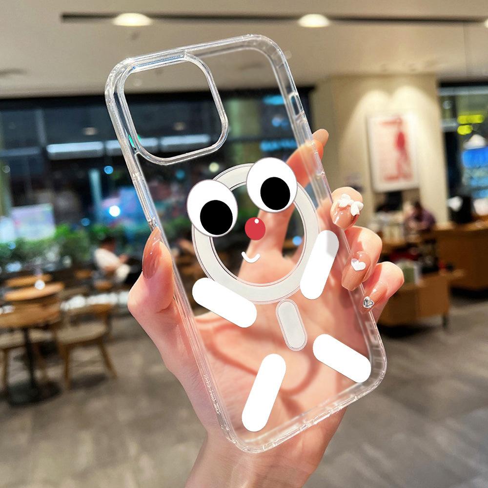 Funny Fun Eyes Suitable for Samsung S25Ultra Magnetic Mobile Phone Case S24 FE Simple S23/S24 Hard Case