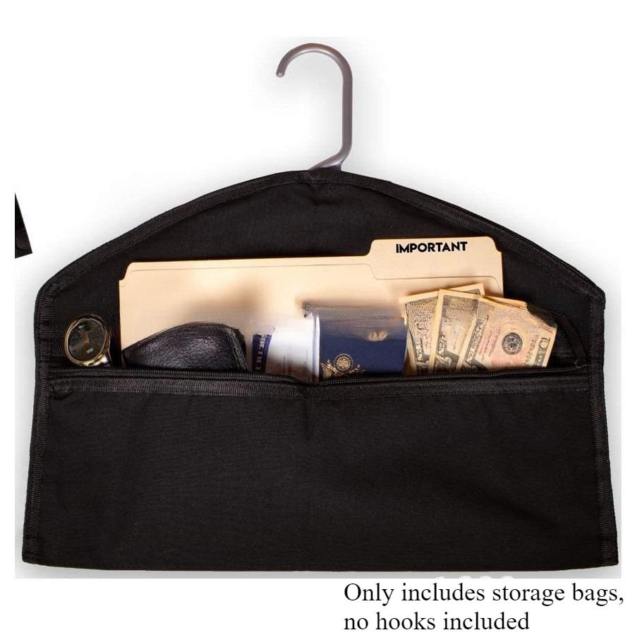 Stealth Hanger-Mounted Storage Pouch-Hidden Wardrobe Organizer for Valuables (Cash/Cards/Phones)Secure Zippered Closet Accessory