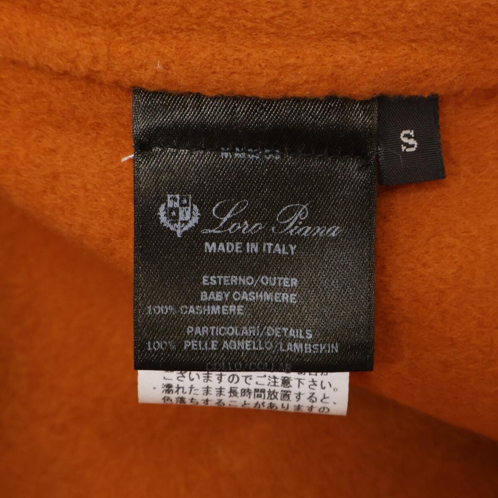loro piana FAL3655 Elijah Palto / Elijah Palto Bebek Kaşmir Kuzu Derisi Örgü Fermuarlı Bluz Ceket S Turuncu Kullanılmış