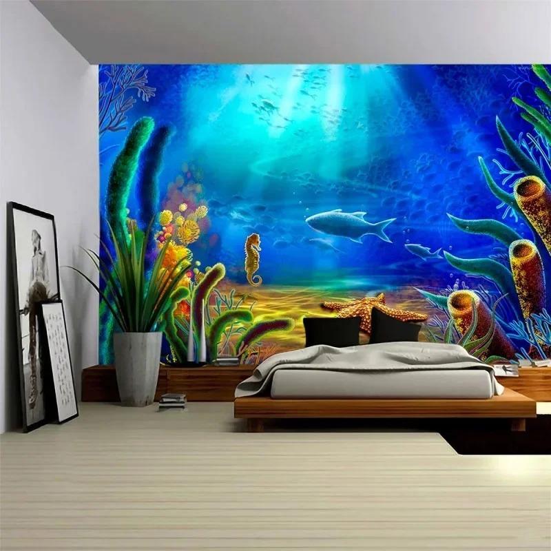 Fantasy Ocean World Animal Wall Hanging Bedroom Decorative Tapestry Curtain Background Room Decorative Art Tapestry