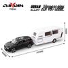 Zhongyuanxing 21016FC Towable Caravan Alloy Toy Car Model with Sound and Light Features.