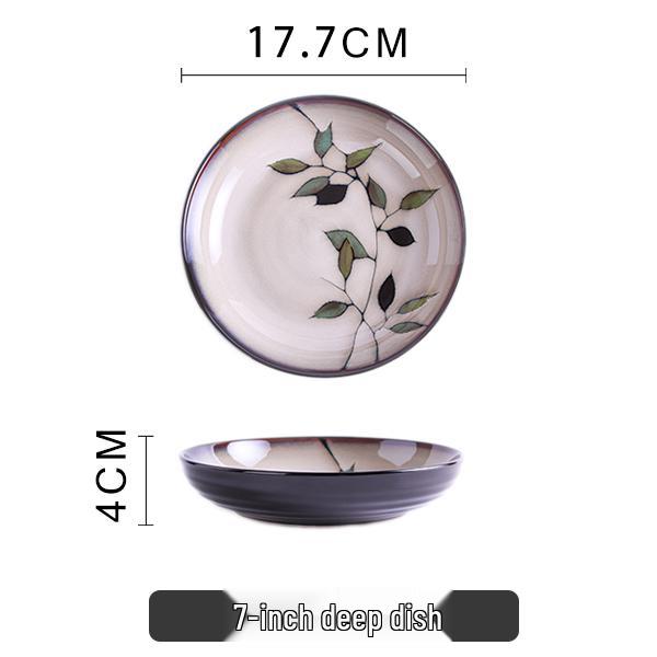 Bairun Ceramic American-Style Bowls & Plates Set - INS Style, Underglaze Color, Ideal Housewarming Gift & Tableware for Dinner or Noodles.