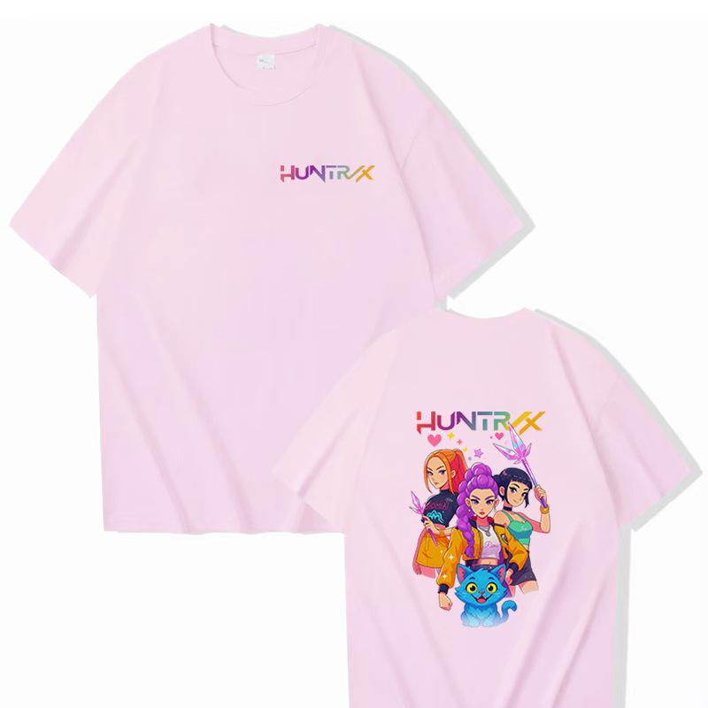 K-POP Demon Hunter Women's Style Sportswear Casual Shirt Men's New Summer T-Shirt Girls' Round Neck Short Sleeve Cartoon Print