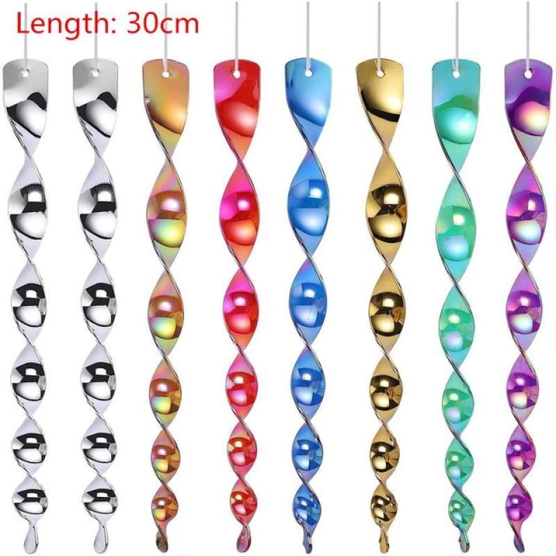 10Pcs Reflective Bird Deterrent Rods 30cm Hanging Bird Repellents Reflective Wind Spiral Rod Garden Anti-bird Protection