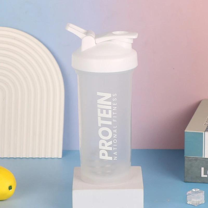 Sport Shaker Bottle 600Ml Whey Protein Powder Mixing Bottle Leak-Proof Sport Fitness Gym Shaker Outdoor Plastic Drink Bottle