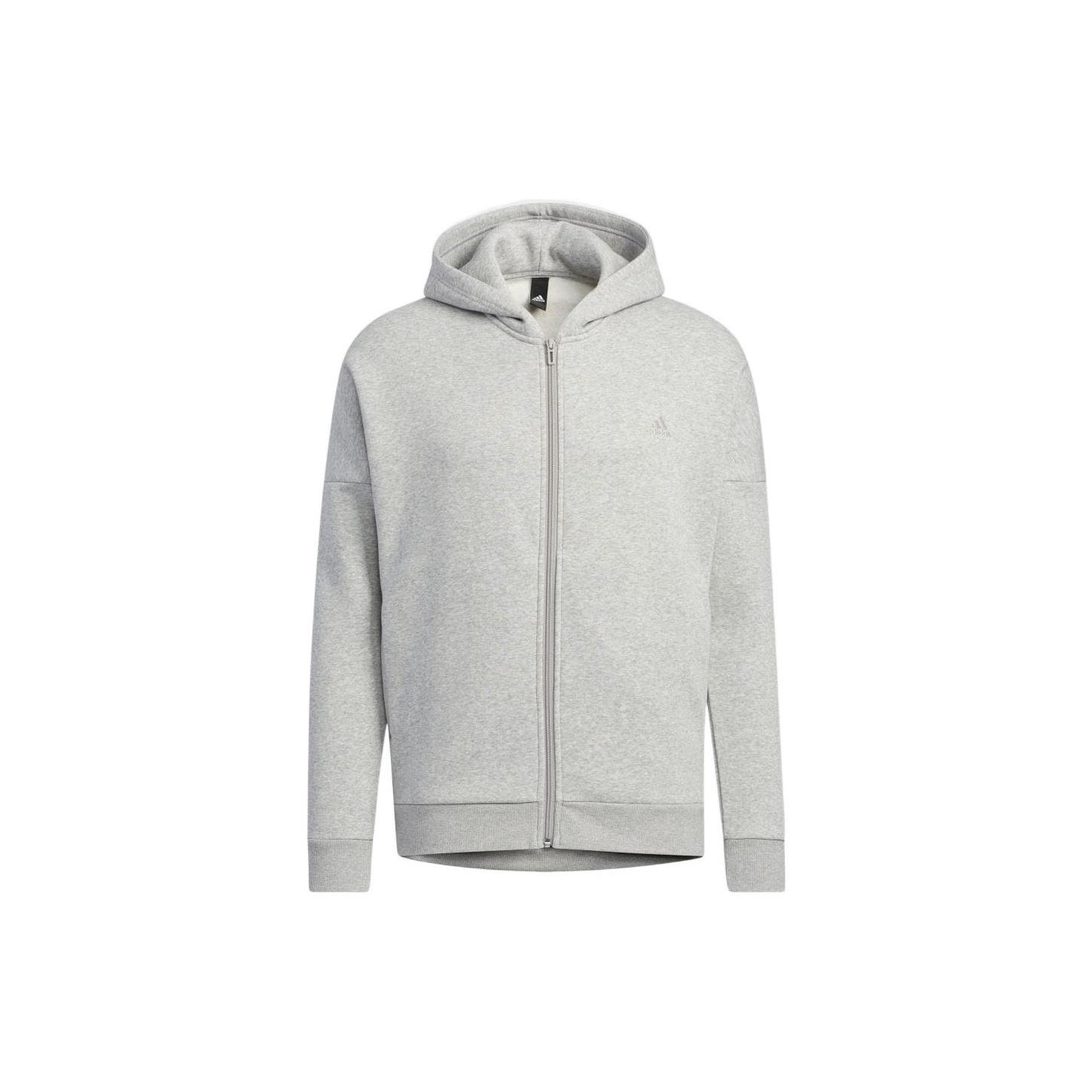 adidas Solid Color Minimalistic Alphabet Printing Zipper Cardigan Jacket Gray Men s HM2683 M