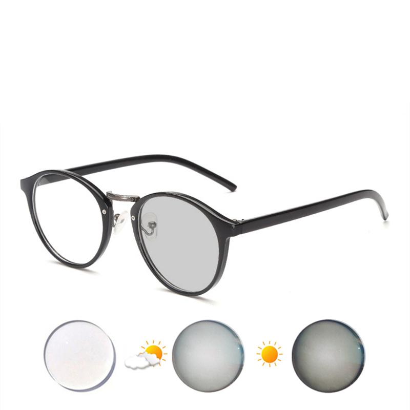 Myopia Glasses Prescription Custom Men Women Round Frame Photochromic Or Blue Light Blocking Lenses Correction Eyeglasses F632