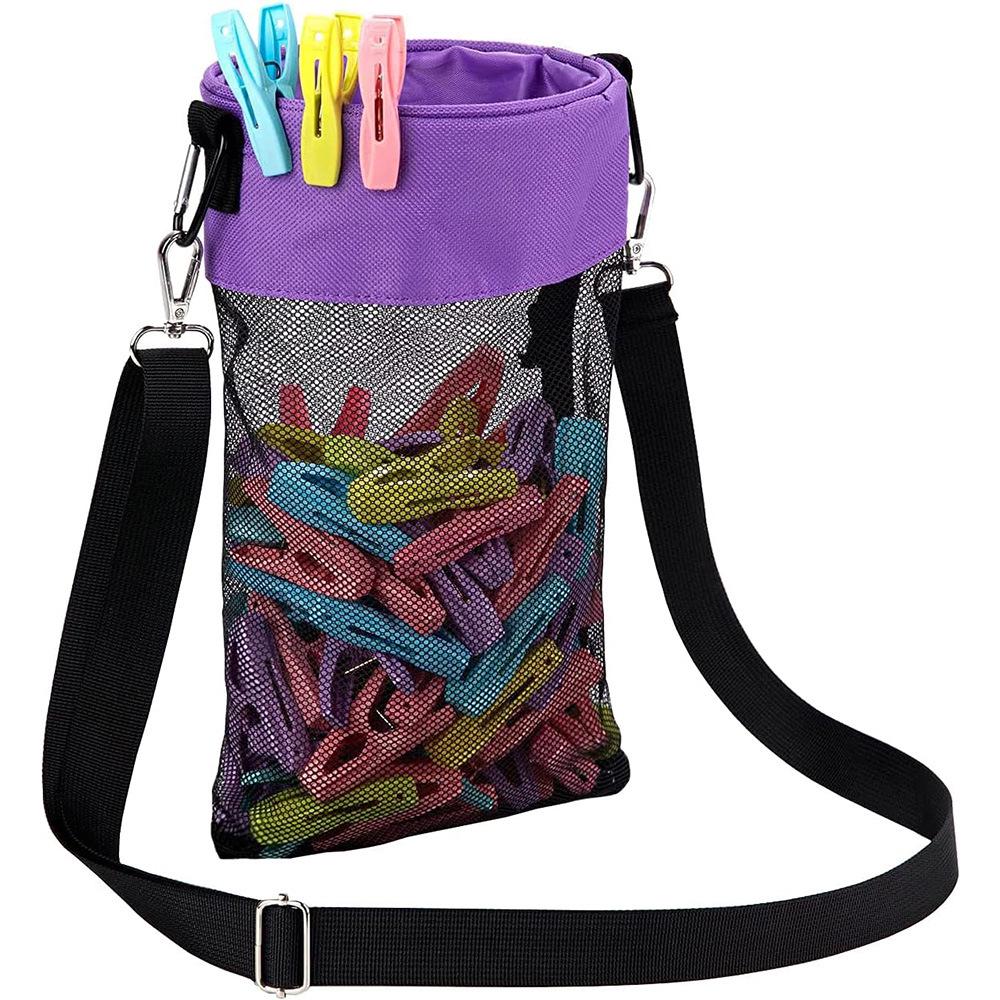 Hanging Mesh Clothes Clip Storage Bag for Outdoor Use and Dorms