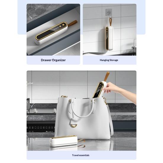 Portable Vacuum Sealer Machine, USB Food Bag Sealer with Cutter & Magnetic Bottom, Quick Seal Machine for Sous Vide Snacks