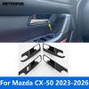 For Mazda CX-50 CX50  2024 2025 2026 Carbon Fiber Ide Door Handle Bowl Panel Cover Trim Sticker Interior Accessories