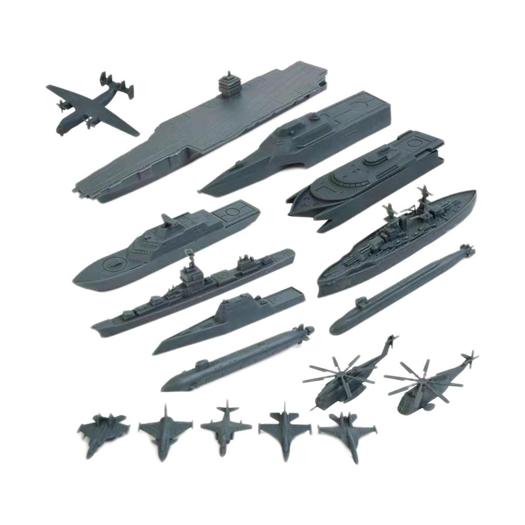 Naval Ship Model Set with Helicopter - Great for All Ages
