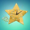 Stylish Personalized Silent Quartz Star Mirror Wall Clock for Study, Bedroom, Living Room (Model: GZ065)