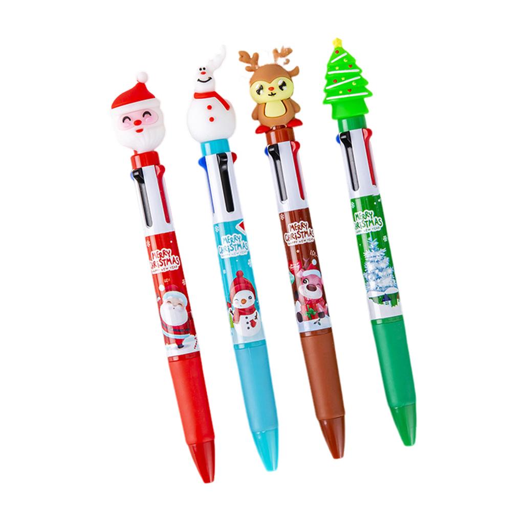 Christmas Multicolor Ballpoint Pen Nice Writing Experience Eye-catching Design Pen Suitable for Student Prize Gift