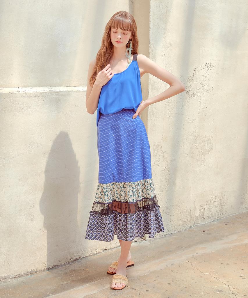 ETMON Back Overlap Blouse Blue