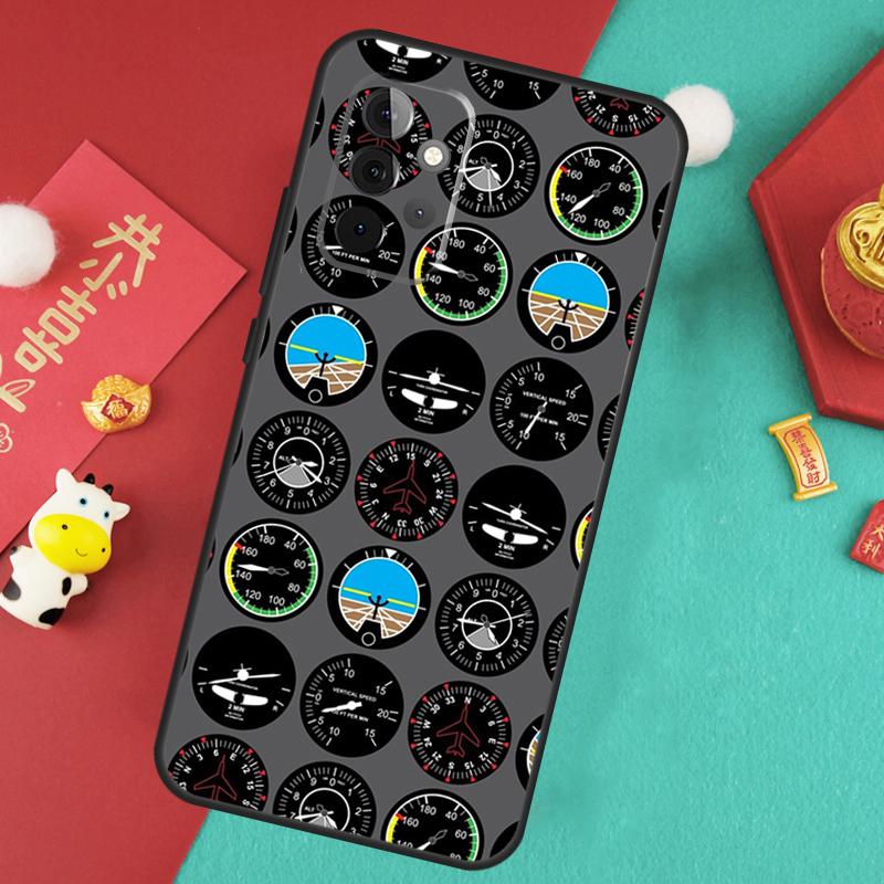 Flight Instruments Cockpit Case For Samsung Galaxy A16 A26 A36 A56 A15 A35 A55 A14 A34 A54 A12 A32 A52 A13 A33 A53 A17