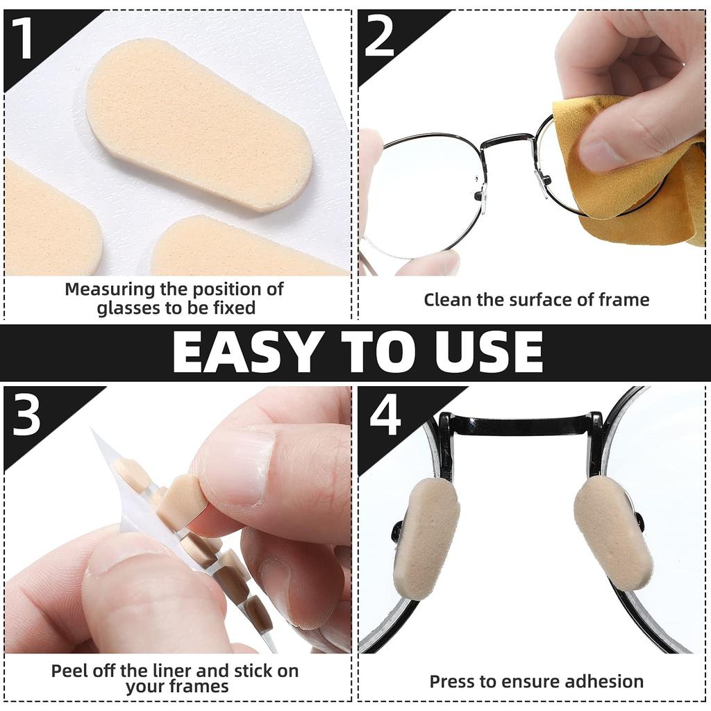 16pcs Self-Adhesive Eye Glasses Nose Pads EVA Foam Anti-Slip Reusable Mini Soft For Eyeglasses Accessories Kit