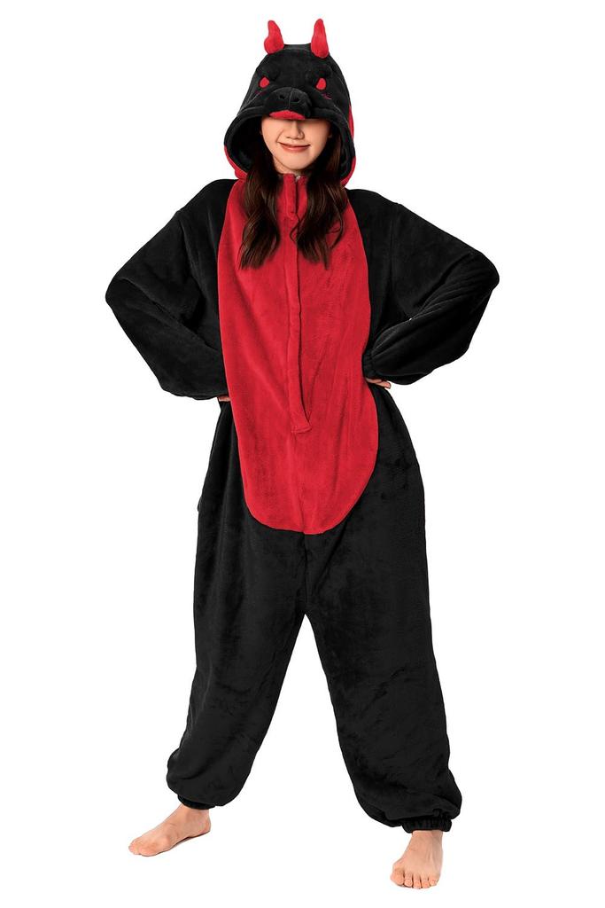 OLAOLA Dinosaur Kigurumi Pajamas for Animal Fluffy Winter Cute Loungewear for Warm and Warm for Cold Weather Flannel Material M Adults, Cosplay,