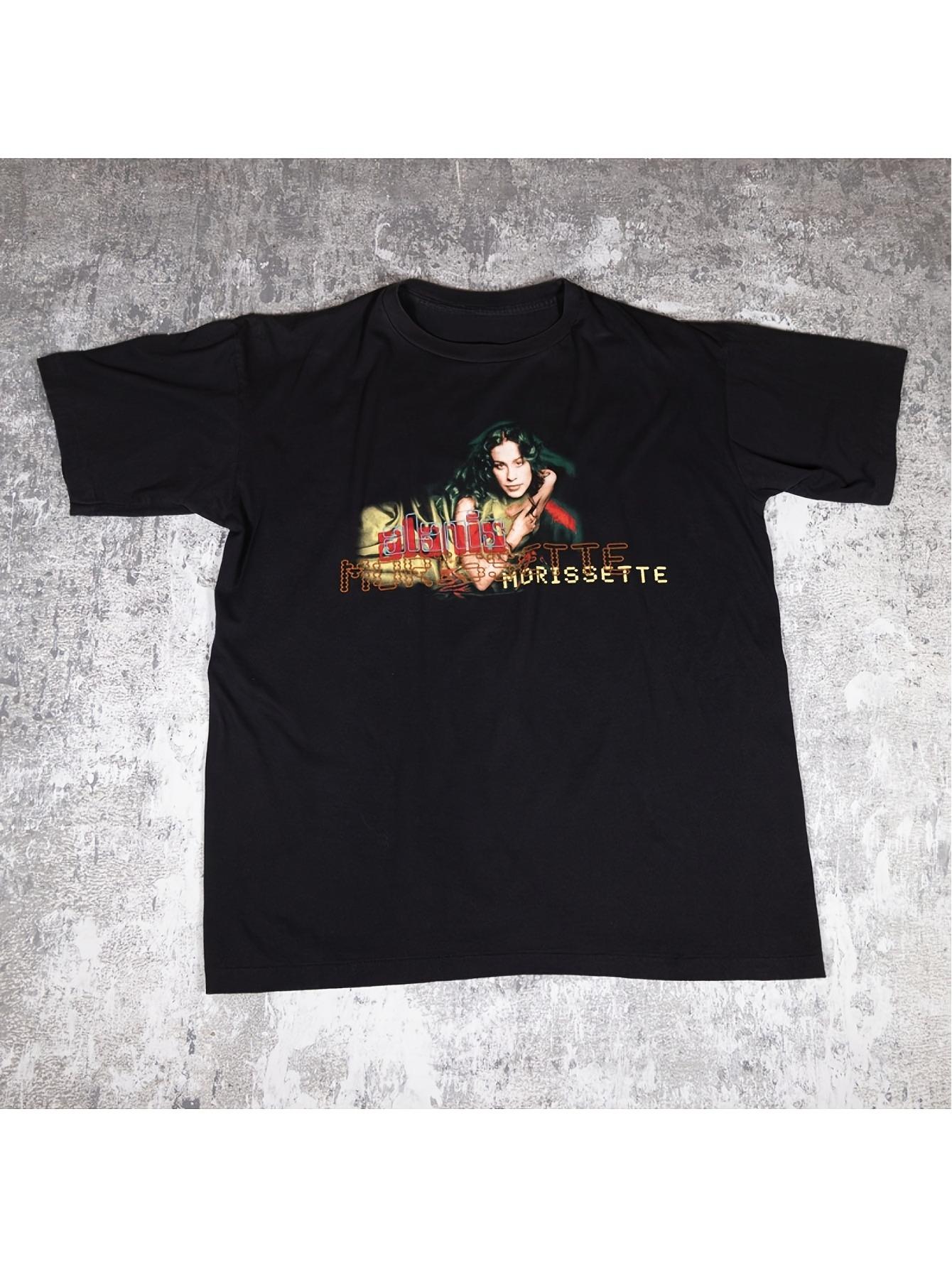 Alanis Morissette Tour Commemorative Edition 90s Retro Tshirt Unisexs Top Fun  Tshirt Summer Unisexs Short Sleeved Tshirt S