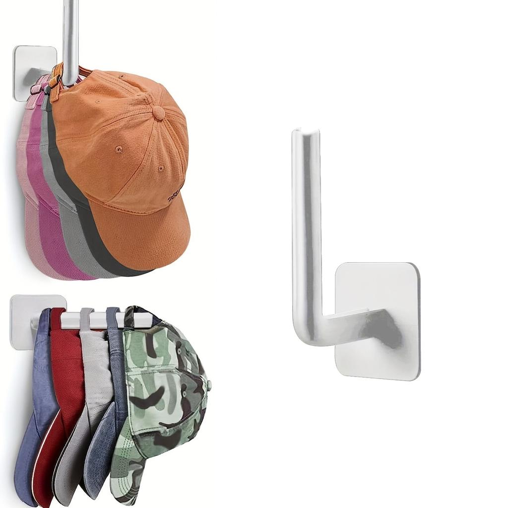 2/4/6Pcs Caps Holder Hat Rack For Baseball Caps Adhesive Hat Hooks For Wall Cap Hanger Storage No Drilling Hat Display Organizer
