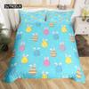 Kawaii Rabbit Duvet Cover Cute Pet Animal Comforter Cover Boho Floral Easter Eggs Bedding Set Happy Easter Gifts for Girls Teens