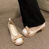 Scarpe da Donna Décolleté Tacco Grosso con Fiocco Mocassini Stile Gotico Giapponese Lolita Tacco a Blocco Mary Jane da Donna Medio in Offerta Saldi