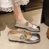 Fashion Shallow Flat Silver Single Shoes Fall 2025 New Mary Jane Women's Shoes Summer Flats